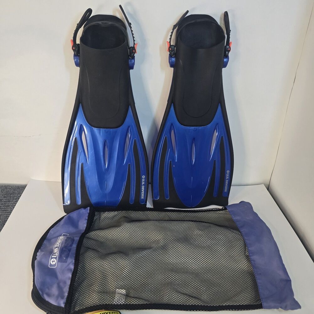 U.S. Divers Blue/Black Adjustable Strap Swim Fins ML/XL (US 9-13) Scuba Diving